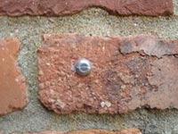pin set in brickwork