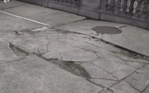 concrete cracks caused by heaving