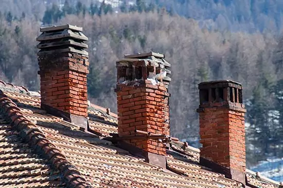 old chimneys made of bricks