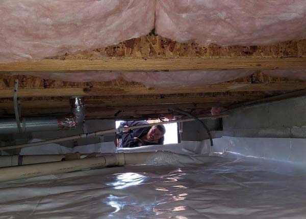 Crawlspace Encapsulation 14 Mil Crawl Space Vapor Barrier - Heavy Duty Plastic Sheeting 12x100 Feet Heavy Duty Drop Cloth