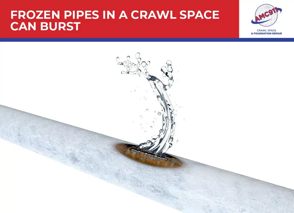 Frozen pipes in a crawl space can have catastrophic results on the plumbing system of a building.