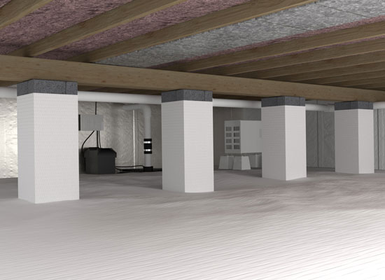 crawl space encapsulation 3d