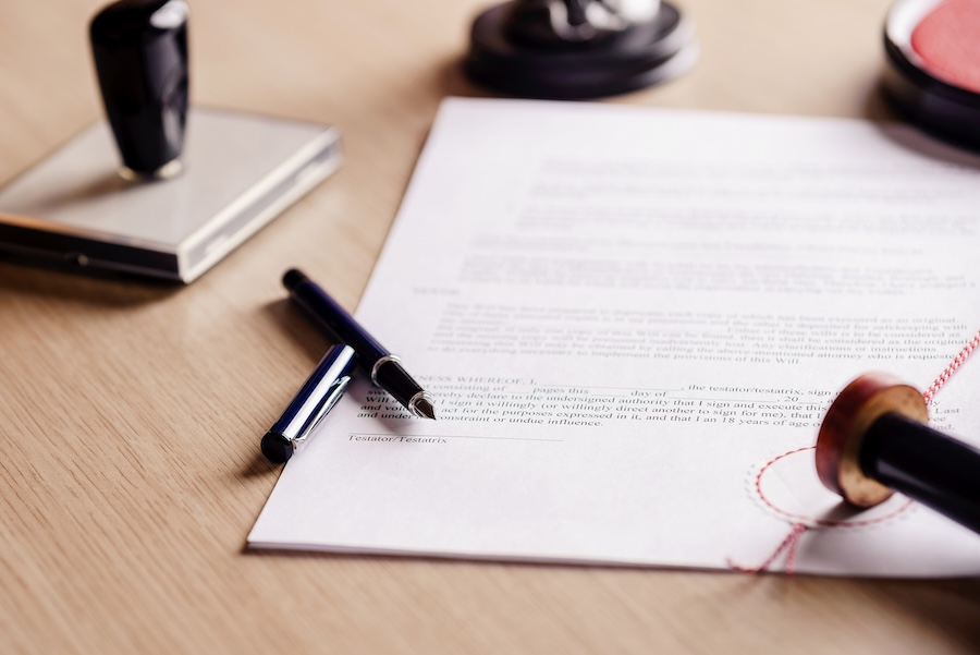 a pen lying on a document