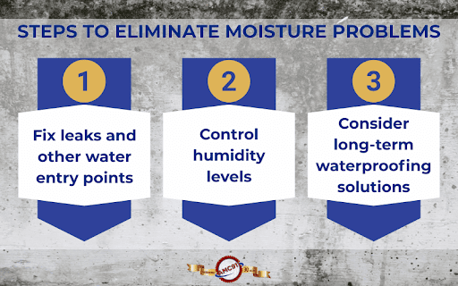 steps to eliminate moisture problems