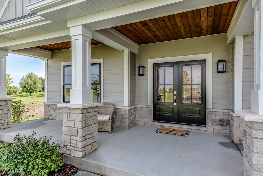 A well designed concrete front porch