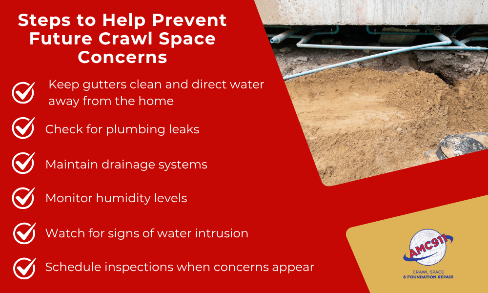 Steps to Help Prevent Future Crawl Space Concerns Infographic
