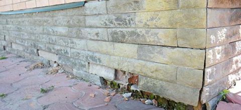 House foundation wall damage repair