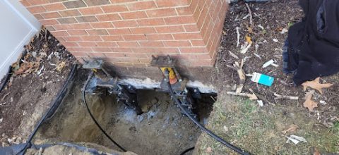 Underground repair of a chimney