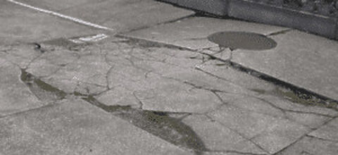 concrete cracks caused by heaving