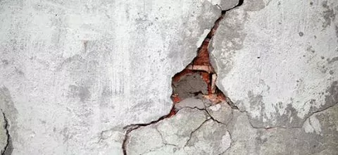 Crack on a wall